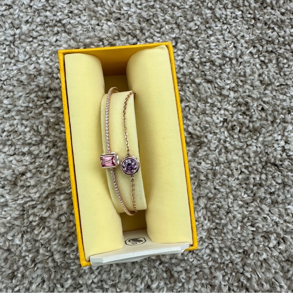 Swarovski Stilla Bangle Pink and Rose Gold Bracelet